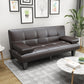 Convertible Biscuit Back Faux Leather Pillow Top Arm Modern Sofa for Living Room Brown Clearhalo 'furn' 'furn_sofas' 'Furniture' 'furniture_sofas' 'kitchen' 'kitchen_sofas' 'Living Room Furniture' 'Sofa' 'sofas' 4740541