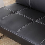 Convertible Biscuit Back Faux Leather Pillow Top Arm Modern Sofa for Living Room Clearhalo 'furn' 'furn_sofas' 'Furniture' 'furniture_sofas' 'kitchen' 'kitchen_sofas' 'Living Room Furniture' 'Sofa' 'sofas' 4740547