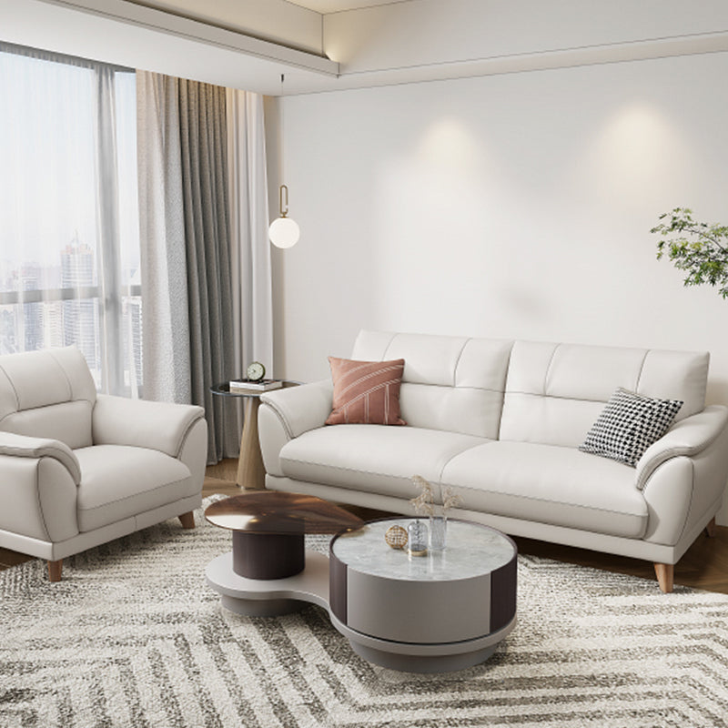 Ultra-Modern Sewn Pillow Back Sofa 33.46"H Pillow Top Arm Wear Resistance Sofa Clearhalo 'furn' 'furn_sofas' 'Furniture' 'furniture_sofas' 'kitchen' 'kitchen_sofas' 'Living Room Furniture' 'Sofa' 'sofas' 4740558