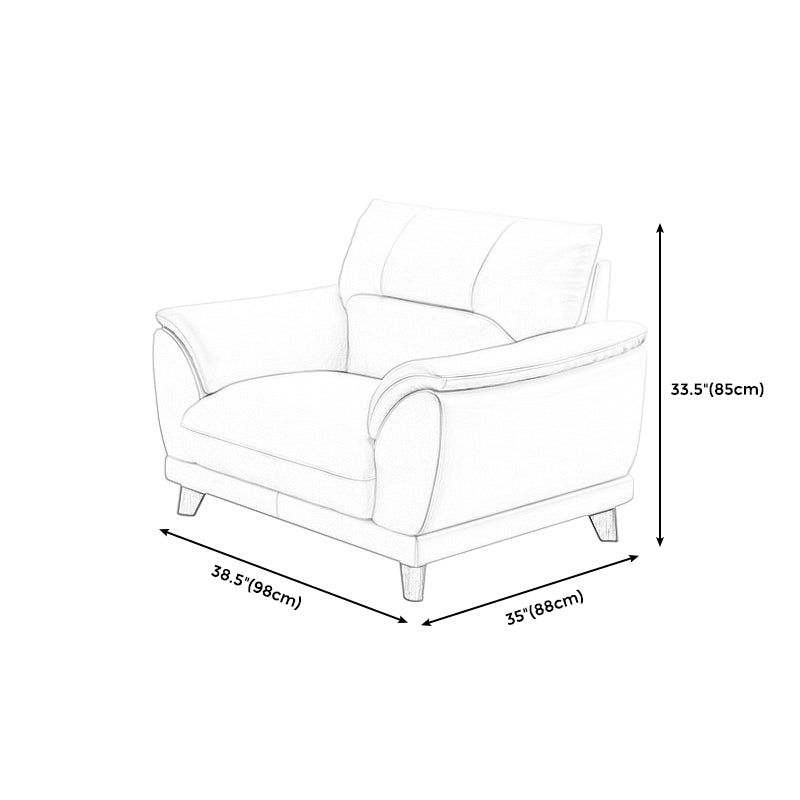 Ultra-Modern Sewn Pillow Back Sofa 33.46"H Pillow Top Arm Wear Resistance Sofa Clearhalo 'furn' 'furn_sofas' 'Furniture' 'furniture_sofas' 'kitchen' 'kitchen_sofas' 'Living Room Furniture' 'Sofa' 'sofas' 4740568