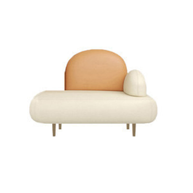 Pillow Top Arm Sofa Modern Faux Leather 31.5-In High Loveseat 33.5"L x 28"W x 31.5"H Off-White Clearhalo 'furn' 'furn_sofas' 'Furniture' 'furniture_sofas' 'kitchen' 'kitchen_sofas' 'Living Room Furniture' 'Sofa' 'sofas' 4740573