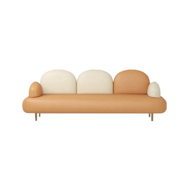 Pillow Top Arm Sofa Modern Faux Leather 31.5-In High Loveseat Clearhalo 'furn' 'furn_sofas' 'Furniture' 'furniture_sofas' 'kitchen' 'kitchen_sofas' 'Living Room Furniture' 'Sofa' 'sofas' 4740582