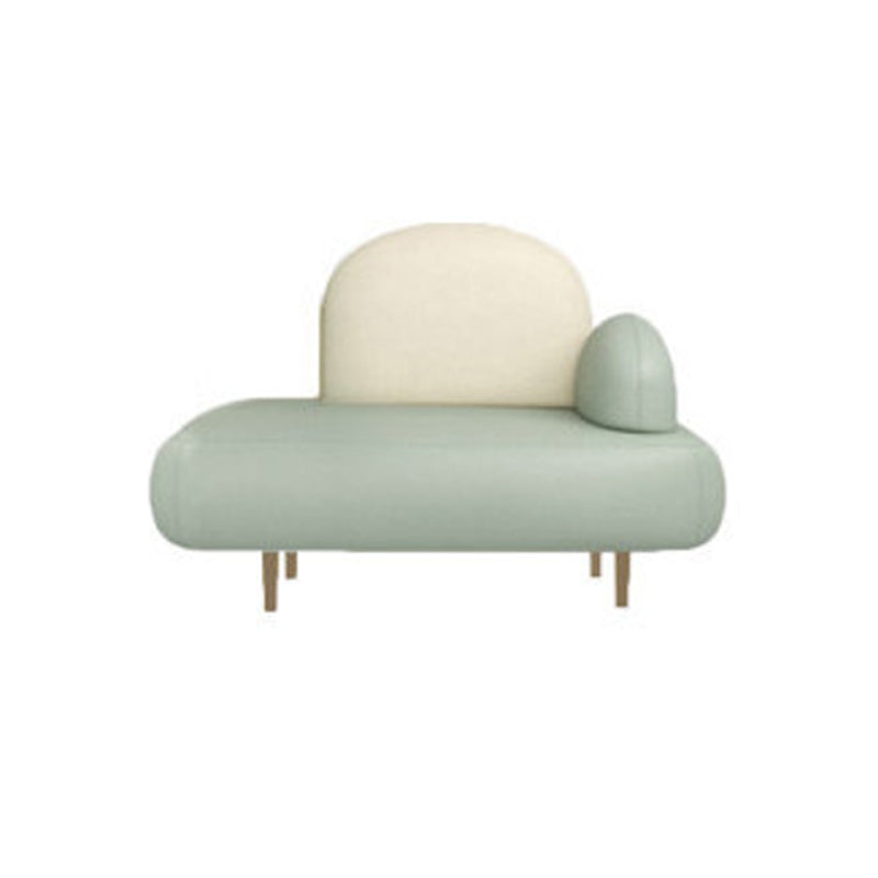 Pillow Top Arm Sofa Modern Faux Leather 31.5-In High Loveseat 33.5"L x 28"W x 31.5"H Green Clearhalo 'furn' 'furn_sofas' 'Furniture' 'furniture_sofas' 'kitchen' 'kitchen_sofas' 'Living Room Furniture' 'Sofa' 'sofas' 4740589