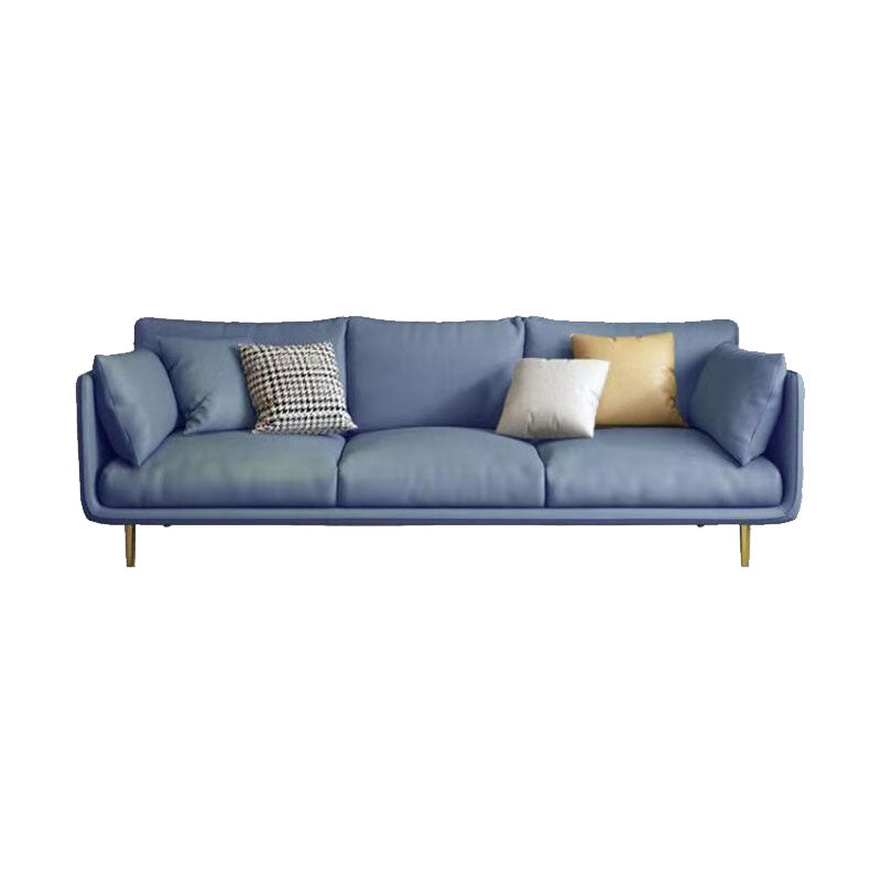 Modern Style Square Armrest High-density Sponge Seat Filled Solid Wood Base Sofa Blue Clearhalo 'furn' 'furn_sofas' 'Furniture' 'furniture_sofas' 'kitchen' 'kitchen_sofas' 'Living Room Furniture' 'Sofa' 'sofas' 4740605
