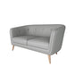 Modern Faux Leather Tufted Back Curved Loveseat Sofa with 1/2 seat 51"L x 26"W x 29"H Grey Clearhalo 'furn' 'furn_sofas' 'Furniture' 'furniture_sofas' 'kitchen' 'kitchen_sofas' 'Living Room Furniture' 'Sofa' 'sofas' 4740617