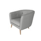 Modern Faux Leather Tufted Back Curved Loveseat Sofa with 1/2 seat 29.5"L x 26"W x 29"H Grey Clearhalo 'furn' 'furn_sofas' 'Furniture' 'furniture_sofas' 'kitchen' 'kitchen_sofas' 'Living Room Furniture' 'Sofa' 'sofas' 4740627
