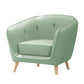 Modern Faux Leather Tufted Back Curved Loveseat Sofa with 1/2 seat 29.5"L x 26"W x 29"H Green Clearhalo 'furn' 'furn_sofas' 'Furniture' 'furniture_sofas' 'kitchen' 'kitchen_sofas' 'Living Room Furniture' 'Sofa' 'sofas' 4740628