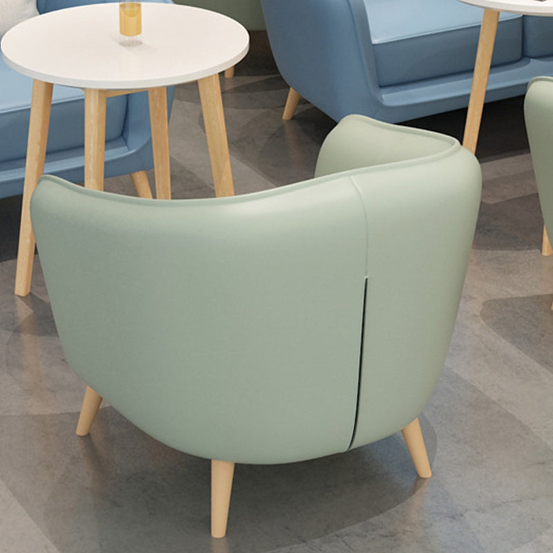 Modern Faux Leather Tufted Back Curved Loveseat Sofa with 1/2 seat Clearhalo 'furn' 'furn_sofas' 'Furniture' 'furniture_sofas' 'kitchen' 'kitchen_sofas' 'Living Room Furniture' 'Sofa' 'sofas' 4740633