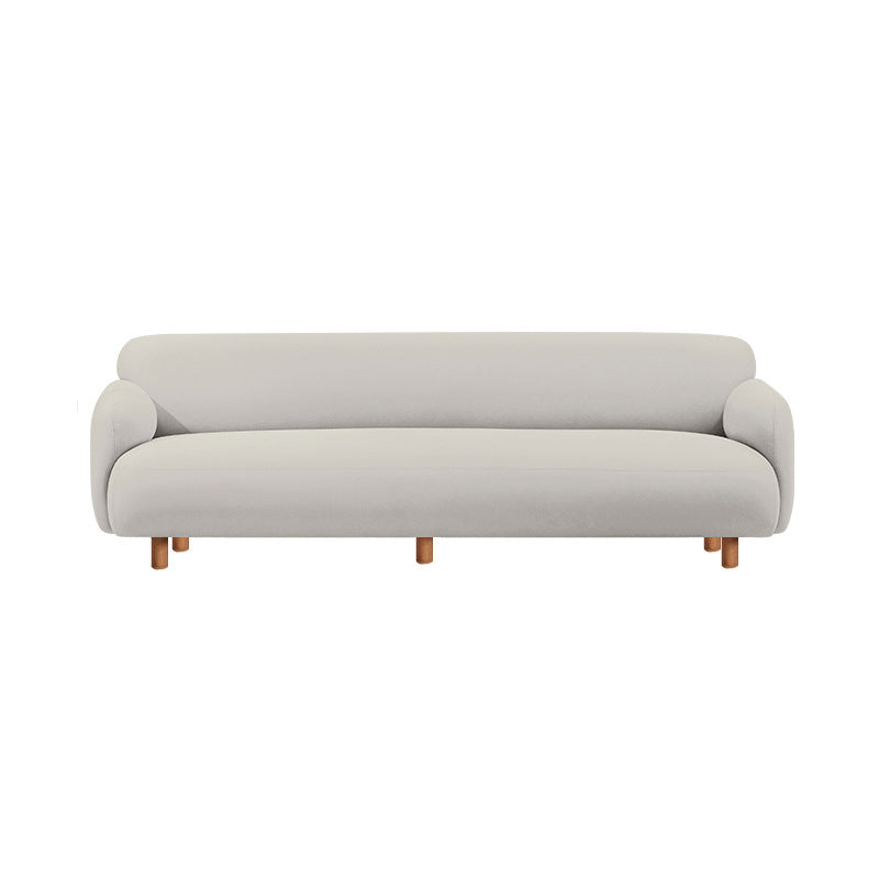 26.37"H Scandinavian Faux Leather Square Arm Stain Resistant Sofa for Apartament Off-White Clearhalo 'furn' 'furn_sofas' 'Furniture' 'furniture_sofas' 'kitchen' 'kitchen_sofas' 'Living Room Furniture' 'Sofa' 'sofas' 4740686