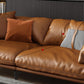 Orange Sofa with Pillow Back and Sponge Seat Filled with Wood Leather/imitation Leather Clearhalo 'furn' 'furn_sofas' 'Furniture' 'furniture_sofas' 'kitchen' 'kitchen_sofas' 'Living Room Furniture' 'Sofa' 'sofas' 4740702