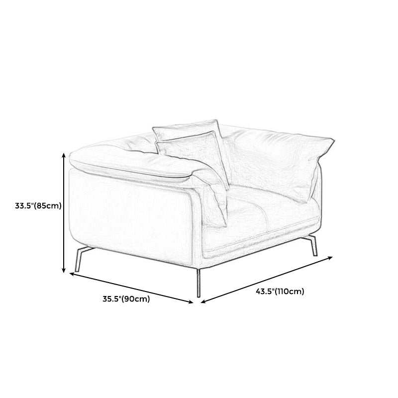 Orange Sofa with Pillow Back and Sponge Seat Filled with Wood Leather/imitation Leather Clearhalo 'furn' 'furn_sofas' 'Furniture' 'furniture_sofas' 'kitchen' 'kitchen_sofas' 'Living Room Furniture' 'Sofa' 'sofas' 4740704