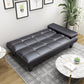 Modern Biscuit Back Faux Leather Pillow Top Arm Convertible Sofa with Foldable Clearhalo 'furn' 'furn_sofas' 'Furniture' 'furniture_sofas' 'kitchen' 'kitchen_sofas' 'Living Room Furniture' 'Sofa' 'sofas' 4740711