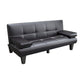 Modern Biscuit Back Faux Leather Pillow Top Arm Convertible Sofa with Foldable 78"L x 28"W x 28"H Black Clearhalo 'furn' 'furn_sofas' 'Furniture' 'furniture_sofas' 'kitchen' 'kitchen_sofas' 'Living Room Furniture' 'Sofa' 'sofas' 4740715