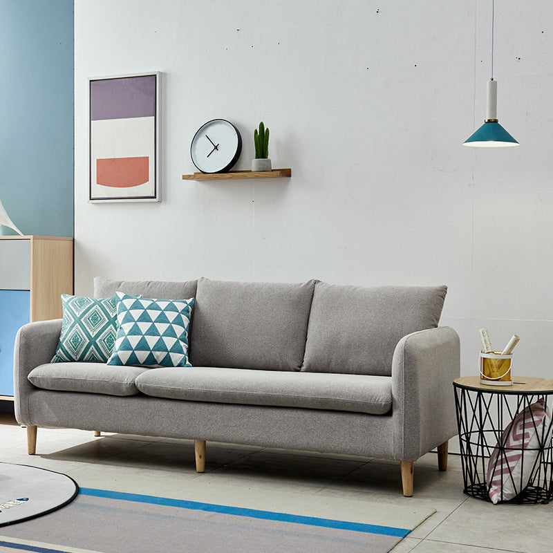 3-seater Standard Modern Wood Legs Sofa Cushions Square Arm Sofa Clearhalo 'furn' 'furn_sofas' 'Furniture' 'furniture_sofas' 'kitchen' 'kitchen_sofas' 'Living Room Furniture' 'Sofa' 'sofas' 4740733