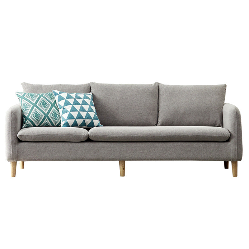 3-seater Standard Modern Wood Legs Sofa Cushions Square Arm Sofa Clearhalo 'furn' 'furn_sofas' 'Furniture' 'furniture_sofas' 'kitchen' 'kitchen_sofas' 'Living Room Furniture' 'Sofa' 'sofas' 4740736
