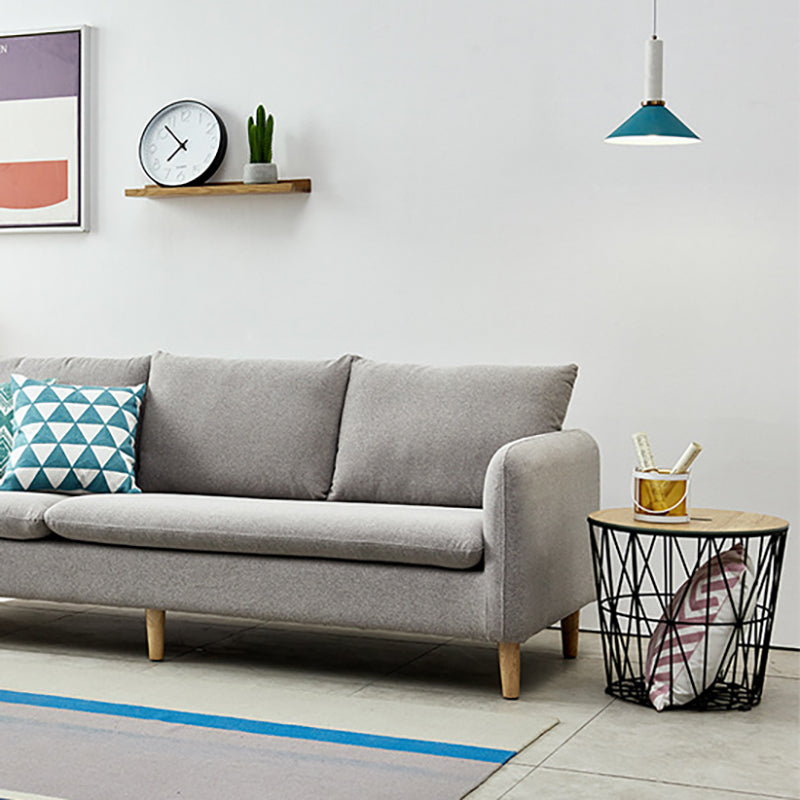 3-seater Standard Modern Wood Legs Sofa Cushions Square Arm Sofa Clearhalo 'furn' 'furn_sofas' 'Furniture' 'furniture_sofas' 'kitchen' 'kitchen_sofas' 'Living Room Furniture' 'Sofa' 'sofas' 4740739