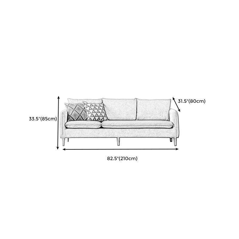 3-seater Standard Modern Wood Legs Sofa Cushions Square Arm Sofa Clearhalo 'furn' 'furn_sofas' 'Furniture' 'furniture_sofas' 'kitchen' 'kitchen_sofas' 'Living Room Furniture' 'Sofa' 'sofas' 4740747