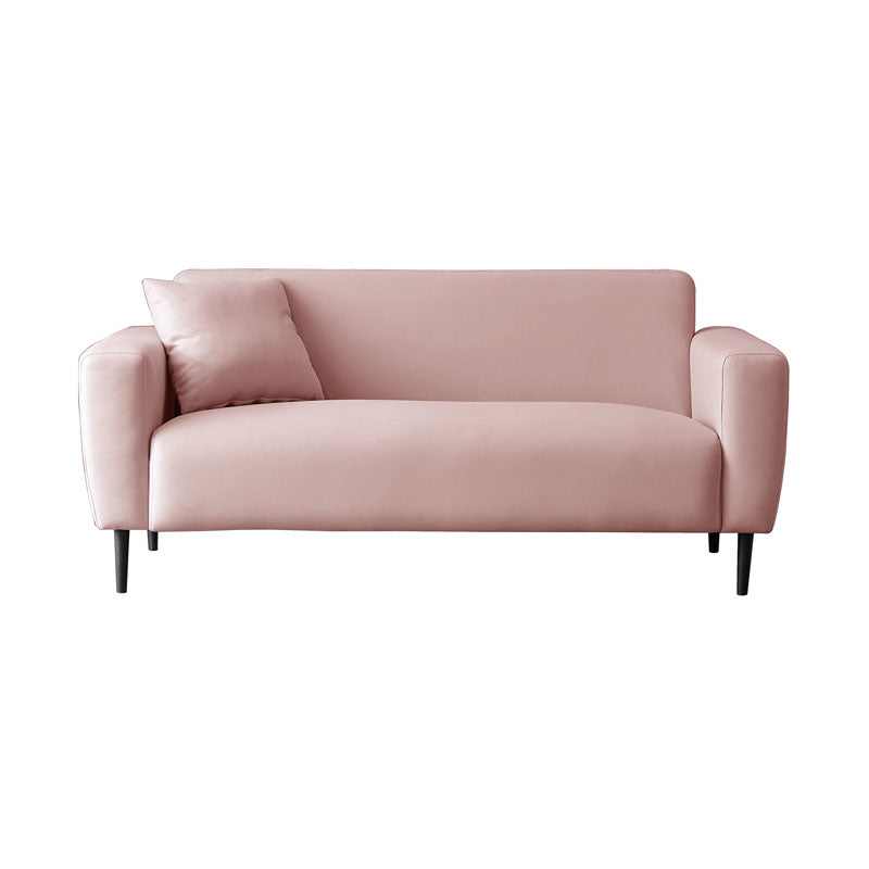 Modernism Square Arm Sofa 3-Seater 29.13" D x 27.56" H Loveseat Pink Clearhalo 'furn' 'furn_sofas' 'Furniture' 'furniture_sofas' 'kitchen' 'kitchen_sofas' 'Living Room Furniture' 'Sofa' 'sofas' 4740755