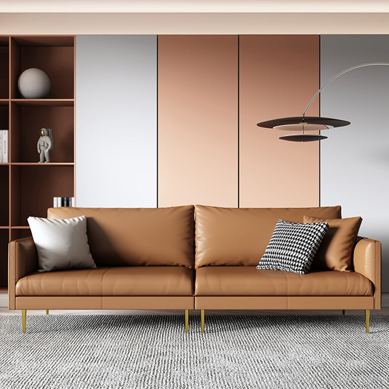 Leather Modern Sofa 33"W Square Arm Loose Back Sofa for Living Room Clearhalo 'furn' 'furn_sofas' 'Furniture' 'furniture_sofas' 'kitchen' 'kitchen_sofas' 'Living Room Furniture' 'Sofa' 'sofas' 4740784