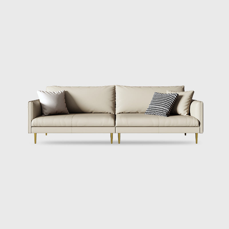 Leather Modern Sofa 33"W Square Arm Loose Back Sofa for Living Room White Clearhalo 'furn' 'furn_sofas' 'Furniture' 'furniture_sofas' 'kitchen' 'kitchen_sofas' 'Living Room Furniture' 'Sofa' 'sofas' 4740787