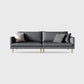 Leather Modern Sofa 33"W Square Arm Loose Back Sofa for Living Room 63"L x 33"W x 33.5"H Grey Clearhalo 'furn' 'furn_sofas' 'Furniture' 'furniture_sofas' 'kitchen' 'kitchen_sofas' 'Living Room Furniture' 'Sofa' 'sofas' 4740792