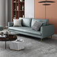 Leather Modern Sofa 33"W Square Arm Loose Back Sofa for Living Room 83"L x 33"W x 33.5"H Light Blue Clearhalo 'furn' 'furn_sofas' 'Furniture' 'furniture_sofas' 'kitchen' 'kitchen_sofas' 'Living Room Furniture' 'Sofa' 'sofas' 4740796