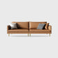 Leather Modern Sofa 33"W Square Arm Loose Back Sofa for Living Room 63"L x 33"W x 33.5"H Brown Clearhalo 'furn' 'furn_sofas' 'Furniture' 'furniture_sofas' 'kitchen' 'kitchen_sofas' 'Living Room Furniture' 'Sofa' 'sofas' 4740797