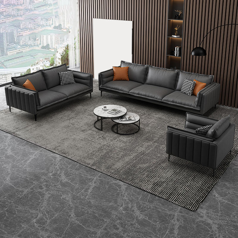 28.74" H Modern Pillow Top Arm Sofa with Cushion Back for Living Room, Brown Clearhalo 'furn' 'furn_sofas' 'Furniture' 'furniture_sofas' 'kitchen' 'kitchen_sofas' 'Living Room Furniture' 'Sofa' 'sofas' 4740807