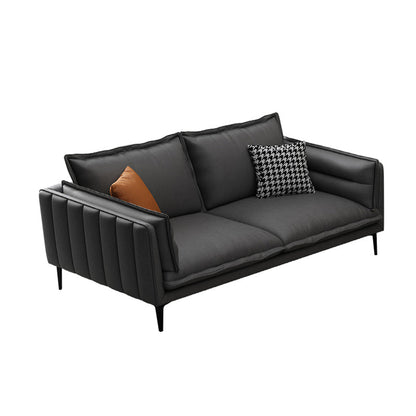 28.74" H Modern Pillow Top Arm Sofa with Cushion Back for Living Room, Brown 61"L x 34"W x 29"H Clearhalo 'furn' 'furn_sofas' 'Furniture' 'furniture_sofas' 'kitchen' 'kitchen_sofas' 'Living Room Furniture' 'Sofa' 'sofas' 4740811
