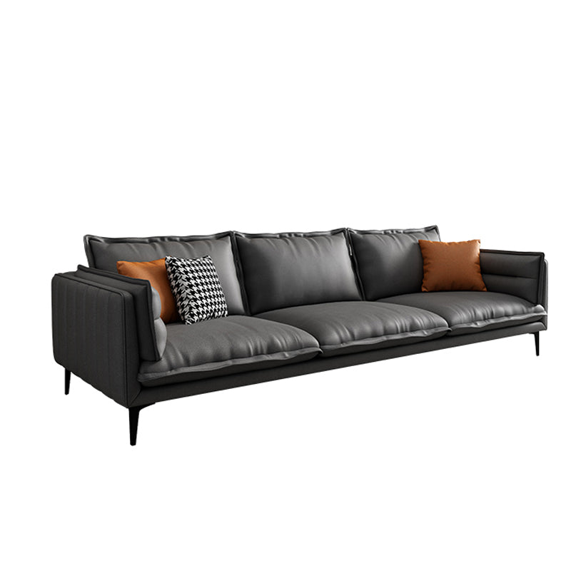 28.74" H Modern Pillow Top Arm Sofa with Cushion Back for Living Room, Brown 87"L x 34"W x 29"H Clearhalo 'furn' 'furn_sofas' 'Furniture' 'furniture_sofas' 'kitchen' 'kitchen_sofas' 'Living Room Furniture' 'Sofa' 'sofas' 4740812