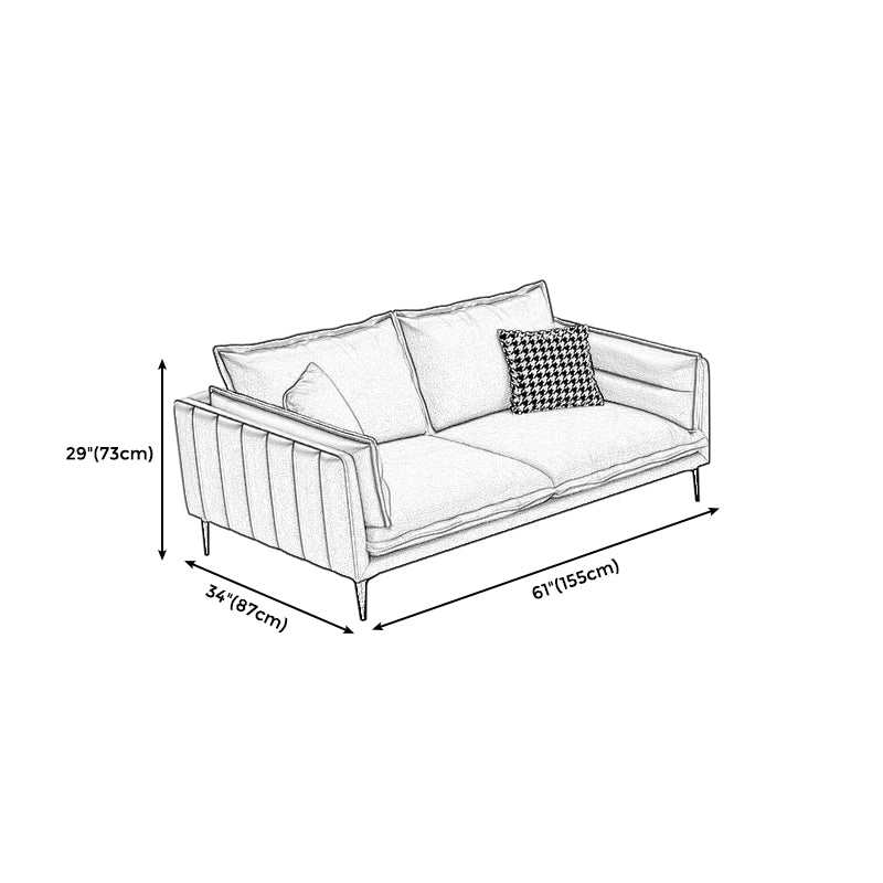 28.74" H Modern Pillow Top Arm Sofa with Cushion Back for Living Room, Brown Clearhalo 'furn' 'furn_sofas' 'Furniture' 'furniture_sofas' 'kitchen' 'kitchen_sofas' 'Living Room Furniture' 'Sofa' 'sofas' 4740818