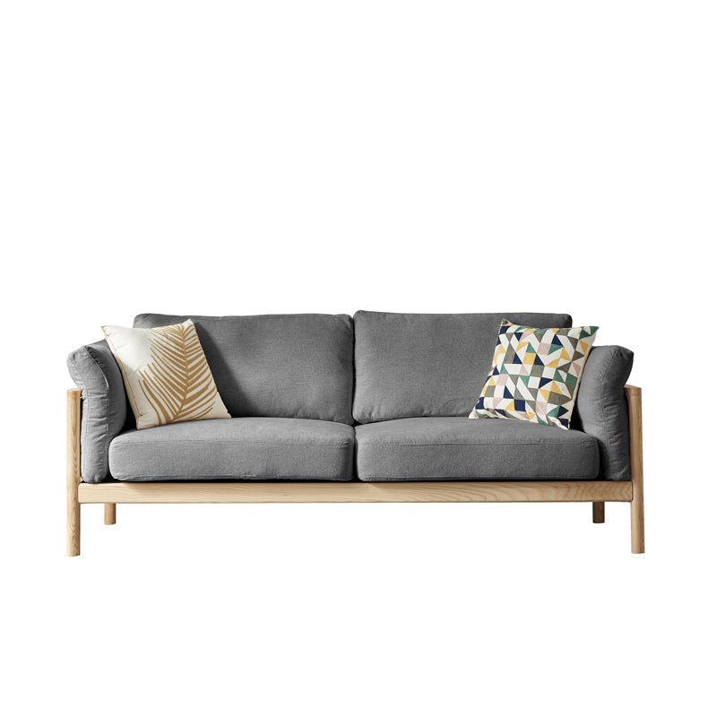 Contemporary Loose Back Sofa 32.68"High Pillow Top Arm Fabric Sofa for Living Room Dark Gray Clearhalo 'furn' 'furn_sofas' 'Furniture' 'furniture_sofas' 'kitchen' 'kitchen_sofas' 'Living Room Furniture' 'Sofa' 'sofas' 4740825