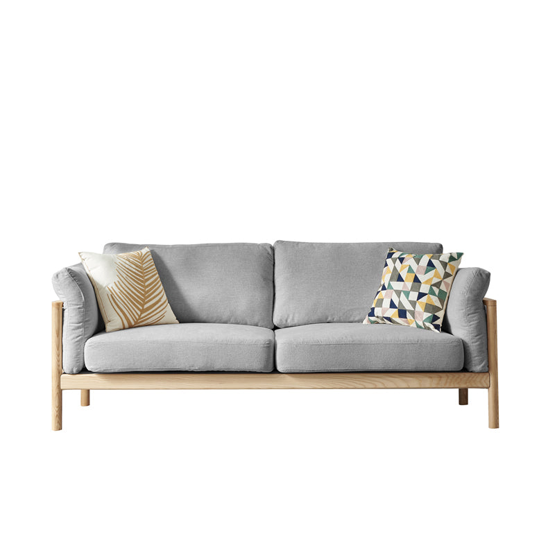 Contemporary Loose Back Sofa 32.68"High Pillow Top Arm Fabric Sofa for Living Room Light Gray Clearhalo 'furn' 'furn_sofas' 'Furniture' 'furniture_sofas' 'kitchen' 'kitchen_sofas' 'Living Room Furniture' 'Sofa' 'sofas' 4740828