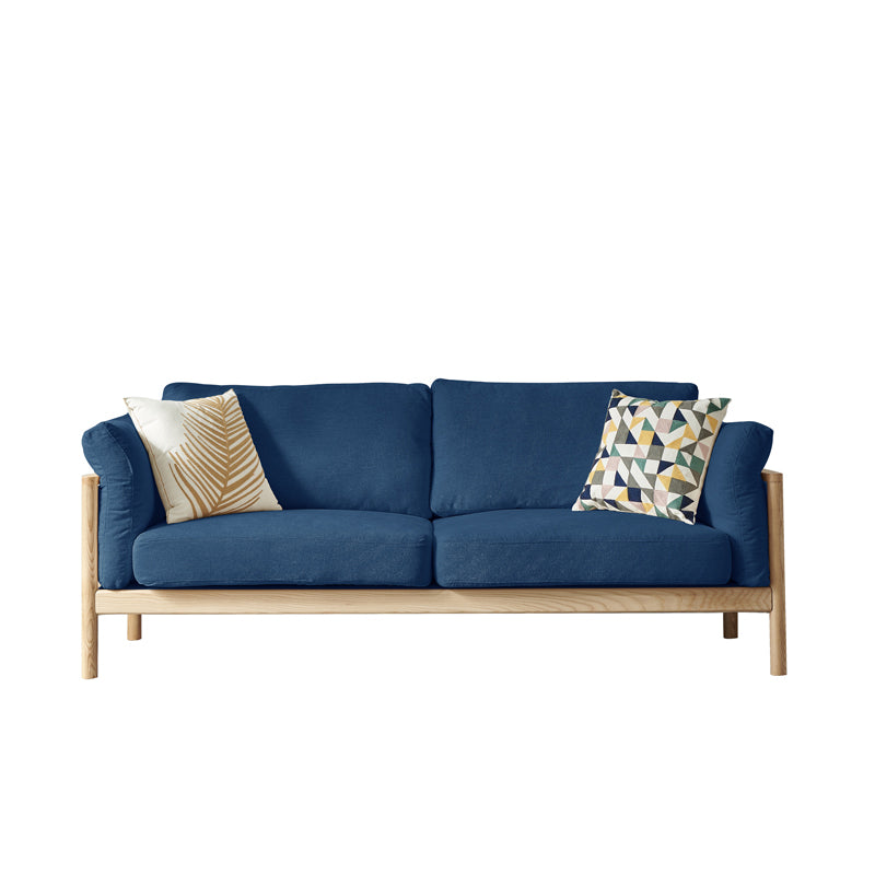 Contemporary Loose Back Sofa 32.68"High Pillow Top Arm Fabric Sofa for Living Room Blue Clearhalo 'furn' 'furn_sofas' 'Furniture' 'furniture_sofas' 'kitchen' 'kitchen_sofas' 'Living Room Furniture' 'Sofa' 'sofas' 4740829