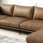 Wooden Leather/cowhide Brown Rectangular Sofa with Latex Upholstery Clearhalo 'furn' 'furn_sofas' 'Furniture' 'furniture_sofas' 'kitchen' 'kitchen_sofas' 'Living Room Furniture' 'Sofa' 'sofas' 4740849