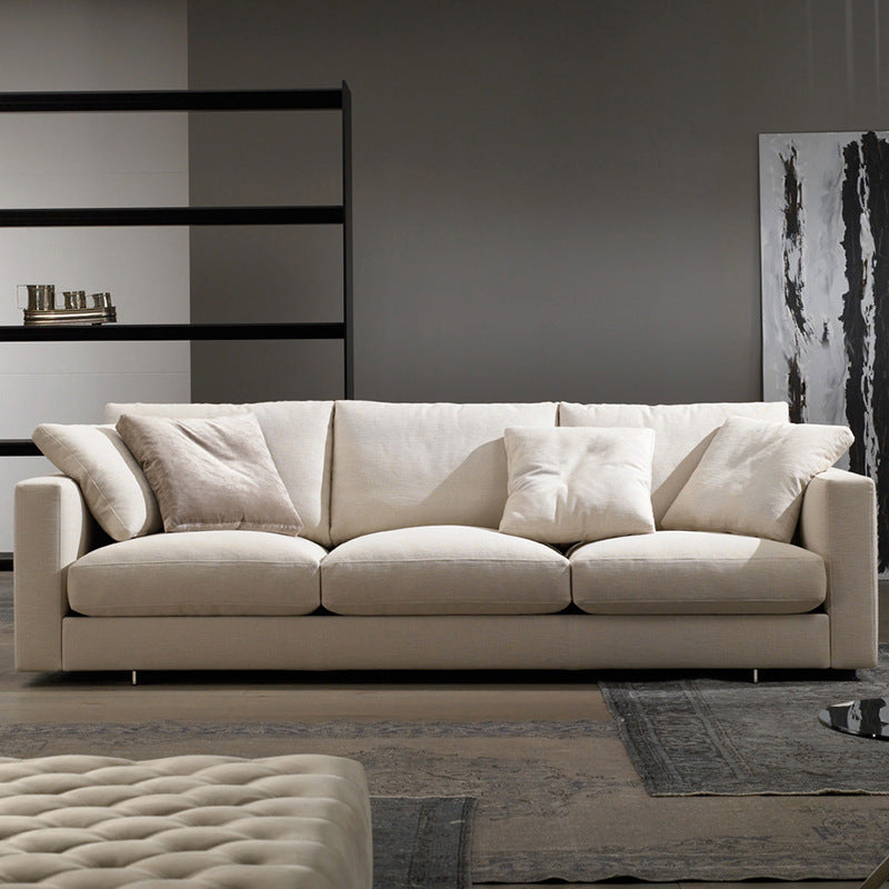 Modern Fabric Square Arm Sofa Standard Cushions Beige 4 Legs Sofa Clearhalo 'furn' 'furn_sofas' 'Furniture' 'furniture_sofas' 'kitchen' 'kitchen_sofas' 'Living Room Furniture' 'Sofa' 'sofas' 4740855