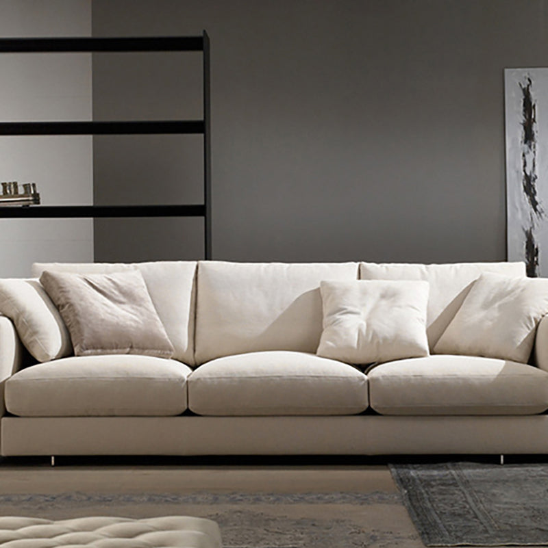 Modern Fabric Square Arm Sofa Standard Cushions Beige 4 Legs Sofa Clearhalo 'furn' 'furn_sofas' 'Furniture' 'furniture_sofas' 'kitchen' 'kitchen_sofas' 'Living Room Furniture' 'Sofa' 'sofas' 4740859