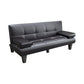 Biscuit Back Faux Leather Pillow Top Arm Modern Sofa with Foldable for Living Room 59"L x 29"W x 28"H Black Clearhalo 'furn' 'furn_sofas' 'Furniture' 'furniture_sofas' 'kitchen' 'kitchen_sofas' 'Living Room Furniture' 'Sofa' 'sofas' 4740874