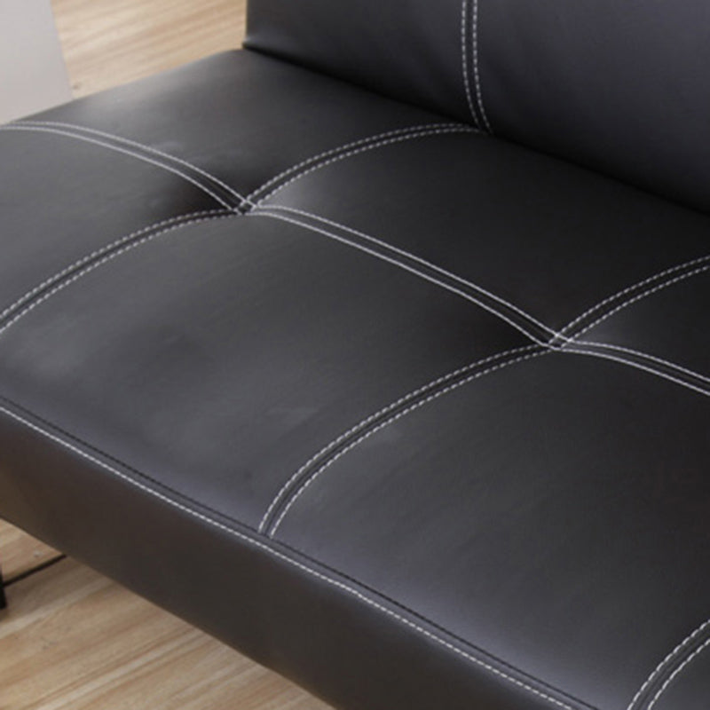 Biscuit Back Faux Leather Pillow Top Arm Modern Sofa with Foldable for Living Room Clearhalo 'furn' 'furn_sofas' 'Furniture' 'furniture_sofas' 'kitchen' 'kitchen_sofas' 'Living Room Furniture' 'Sofa' 'sofas' 4740877