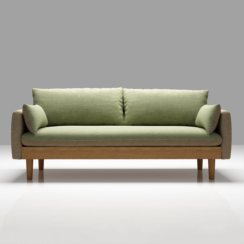 Contemporary Cotton Pillow Top Arm Sofa 29.53"High Loose Back Slipcovered Sofa Green Clearhalo 'furn' 'furn_sofas' 'Furniture' 'furniture_sofas' 'kitchen' 'kitchen_sofas' 'Living Room Furniture' 'Sofa' 'sofas' 4740891