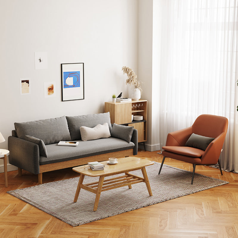 Contemporary Cotton Pillow Top Arm Sofa 29.53"High Loose Back Slipcovered Sofa Clearhalo 'furn' 'furn_sofas' 'Furniture' 'furniture_sofas' 'kitchen' 'kitchen_sofas' 'Living Room Furniture' 'Sofa' 'sofas' 4740892