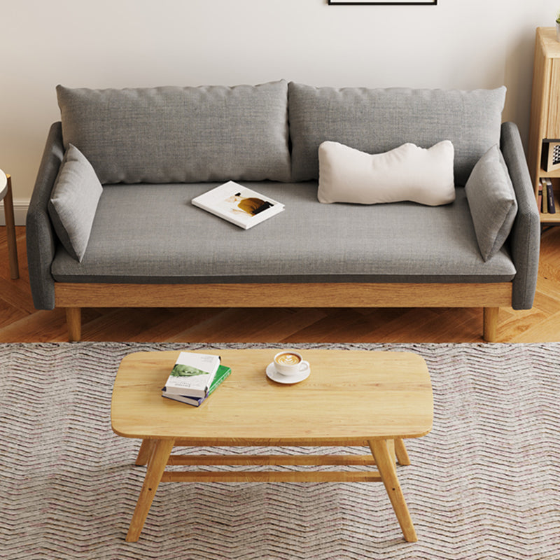 Contemporary Cotton Pillow Top Arm Sofa 29.53"High Loose Back Slipcovered Sofa Clearhalo 'furn' 'furn_sofas' 'Furniture' 'furniture_sofas' 'kitchen' 'kitchen_sofas' 'Living Room Furniture' 'Sofa' 'sofas' 4740894