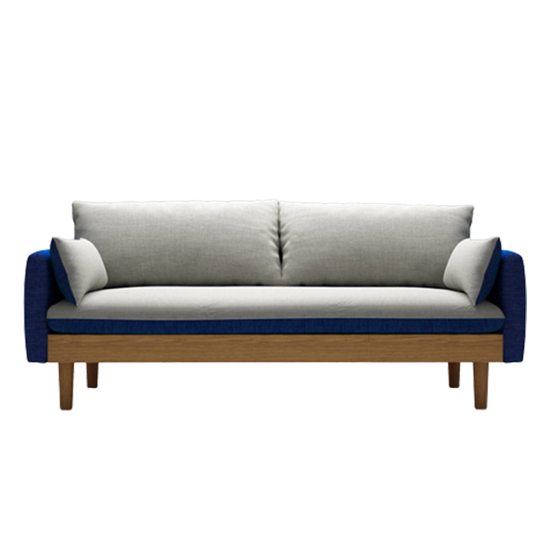 Contemporary Cotton Pillow Top Arm Sofa 29.53"High Loose Back Slipcovered Sofa Clearhalo 'furn' 'furn_sofas' 'Furniture' 'furniture_sofas' 'kitchen' 'kitchen_sofas' 'Living Room Furniture' 'Sofa' 'sofas' 4740900
