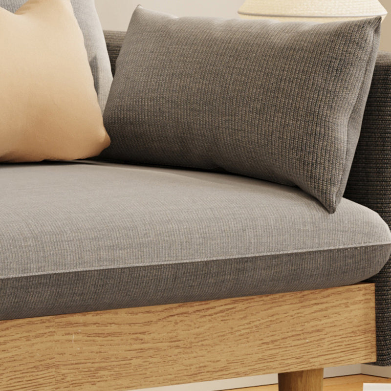 Contemporary Cotton Pillow Top Arm Sofa 29.53"High Loose Back Slipcovered Sofa Clearhalo 'furn' 'furn_sofas' 'Furniture' 'furniture_sofas' 'kitchen' 'kitchen_sofas' 'Living Room Furniture' 'Sofa' 'sofas' 4740906