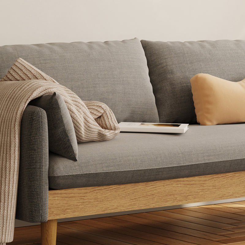 Contemporary Cotton Pillow Top Arm Sofa 29.53"High Loose Back Slipcovered Sofa Clearhalo 'furn' 'furn_sofas' 'Furniture' 'furniture_sofas' 'kitchen' 'kitchen_sofas' 'Living Room Furniture' 'Sofa' 'sofas' 4740907