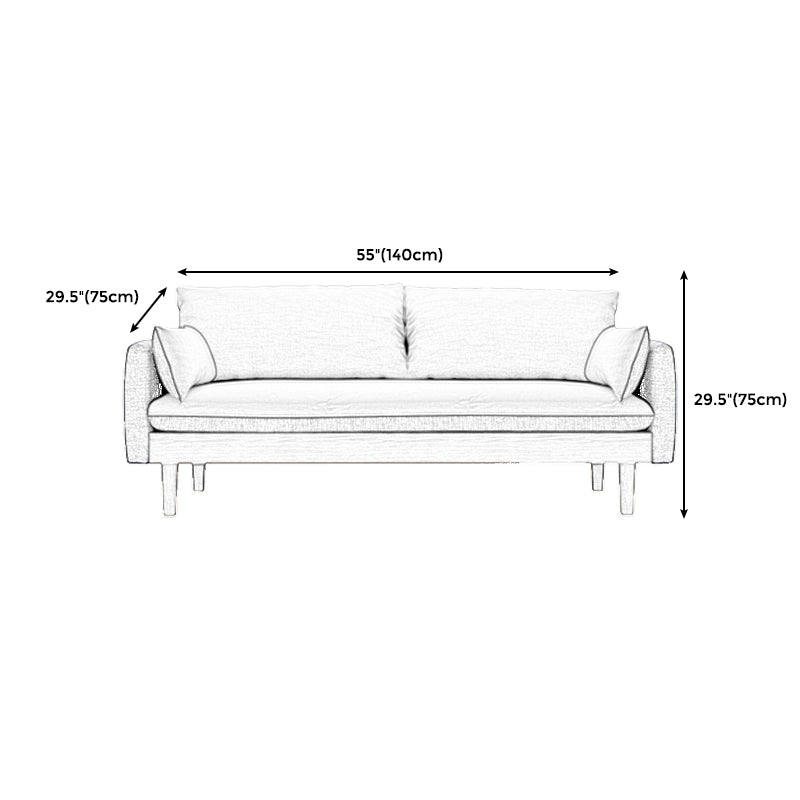 Contemporary Cotton Pillow Top Arm Sofa 29.53"High Loose Back Slipcovered Sofa Clearhalo 'furn' 'furn_sofas' 'Furniture' 'furniture_sofas' 'kitchen' 'kitchen_sofas' 'Living Room Furniture' 'Sofa' 'sofas' 4740908