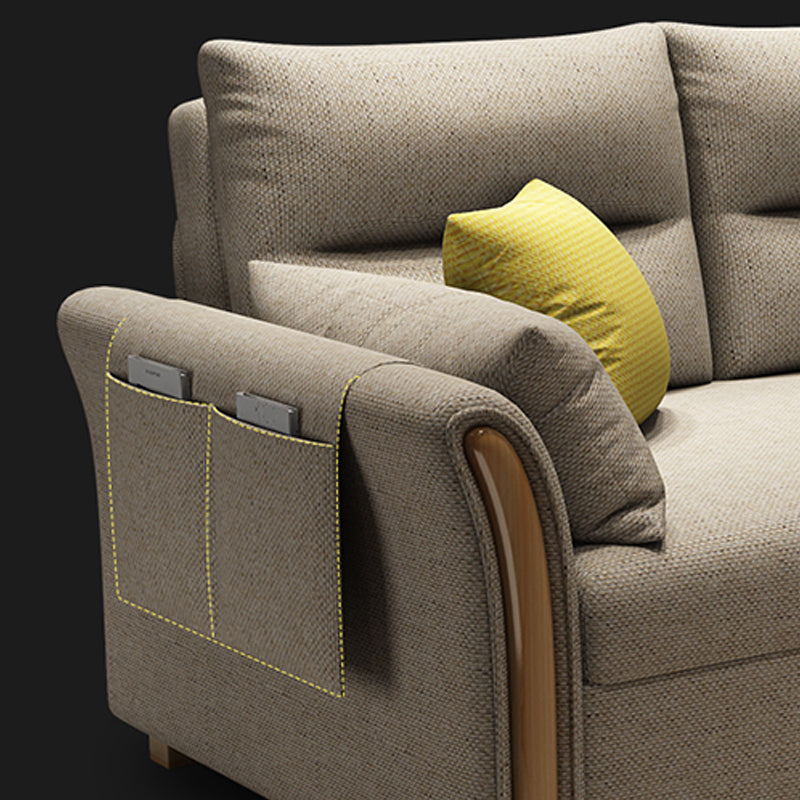 Brown Convertible Settee Furniture Flared Arm Standard Bed Settee Clearhalo 'furn' 'furn_sofas' 'Furniture' 'furniture_sofas' 'kitchen' 'kitchen_sofas' 'Living Room Furniture' 'Sofa' 'sofas' 4740931