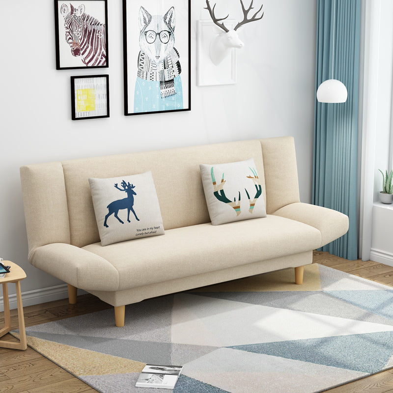 Linen Modern Sofa 22"W Convertible Sofa Armless Tight Back Sofa Off-White Clearhalo 'furn' 'furn_sofas' 'Furniture' 'furniture_sofas' 'kitchen' 'kitchen_sofas' 'Living Room Furniture' 'Sofa' 'sofas' 4740942