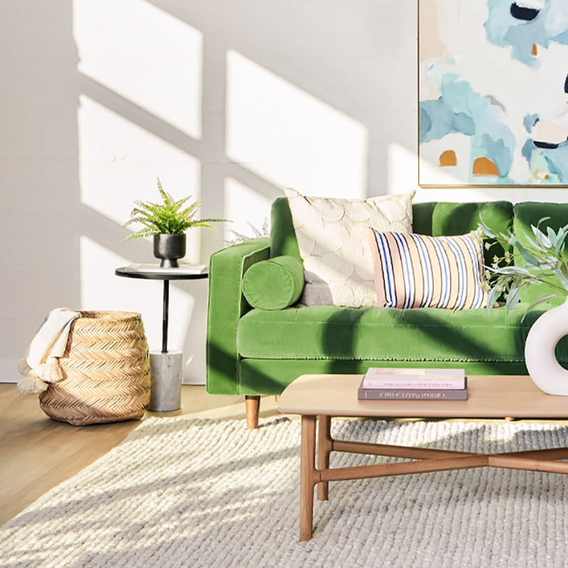 33.85"H Modern Linen/Velvet/Leather Square Arm Sofa with Bolster Pillows Clearhalo 'furn' 'furn_sofas' 'Furniture' 'furniture_sofas' 'kitchen' 'kitchen_sofas' 'Living Room Furniture' 'Sofa' 'sofas' 4740961