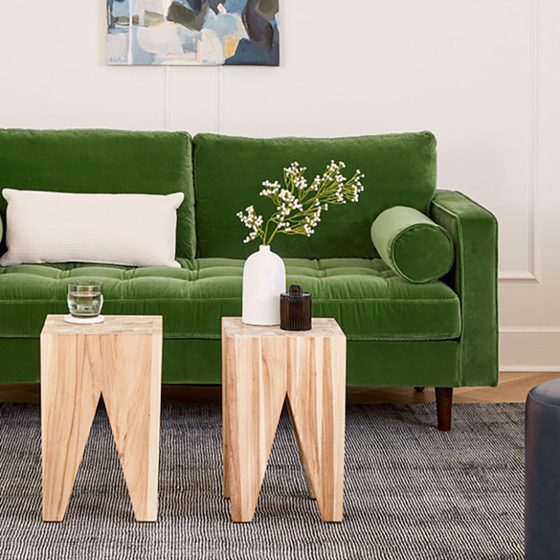 33.85"H Modern Linen/Velvet/Leather Square Arm Sofa with Bolster Pillows Clearhalo 'furn' 'furn_sofas' 'Furniture' 'furniture_sofas' 'kitchen' 'kitchen_sofas' 'Living Room Furniture' 'Sofa' 'sofas' 4740966